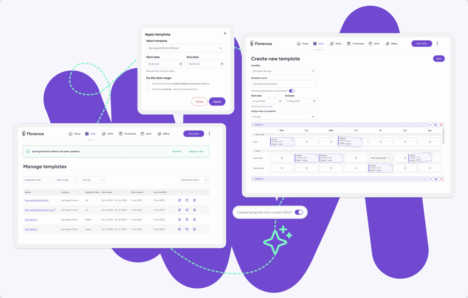 Florence UI for building Rota