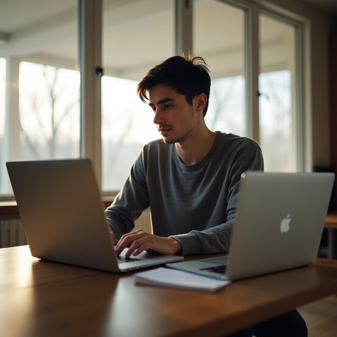 Guy Using Laptop