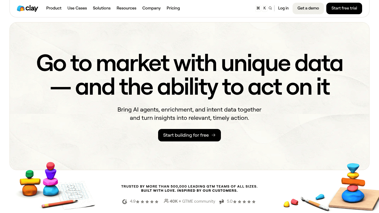 Screenshot of https://www.clay.com/