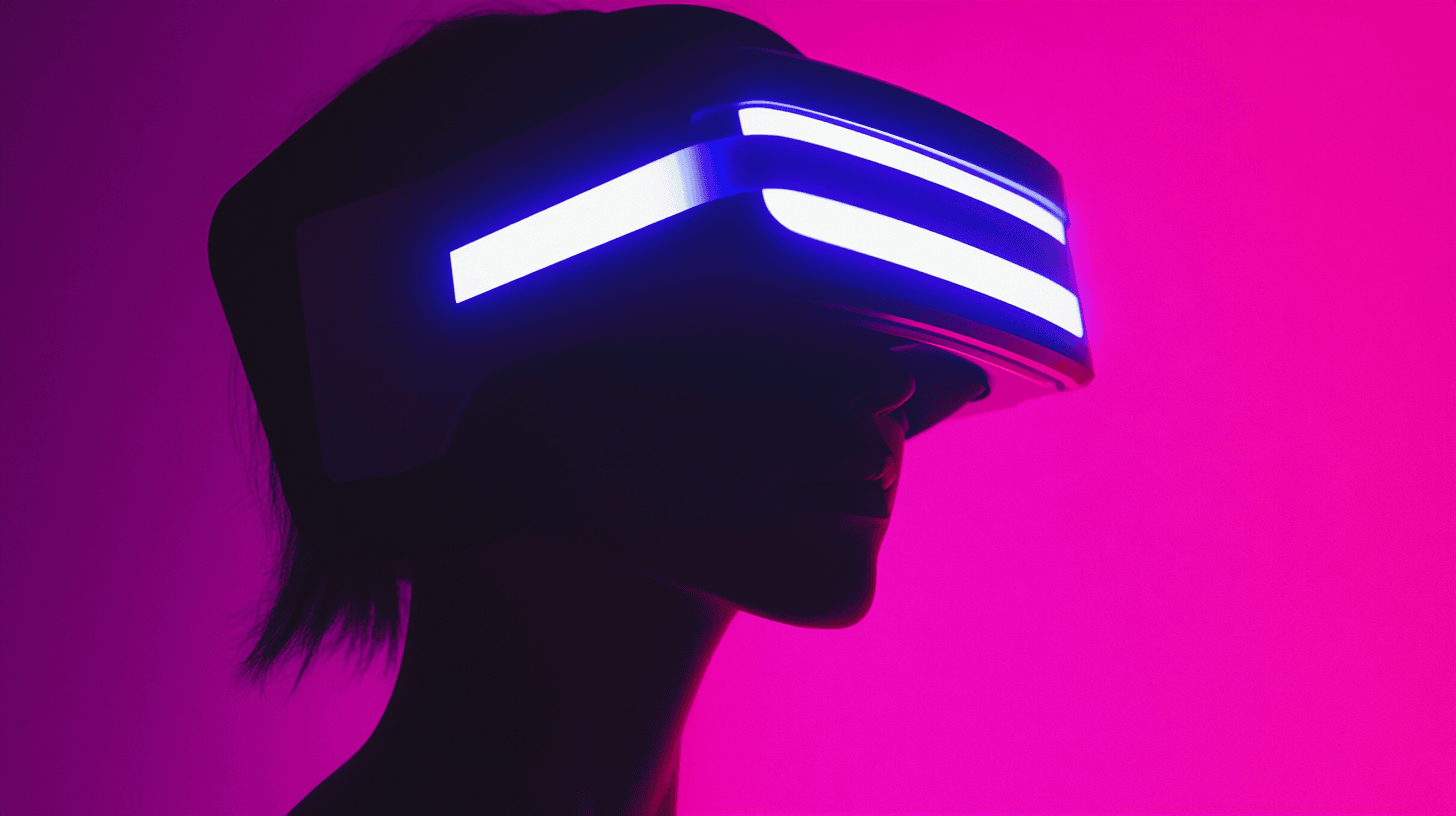 a lady using VR