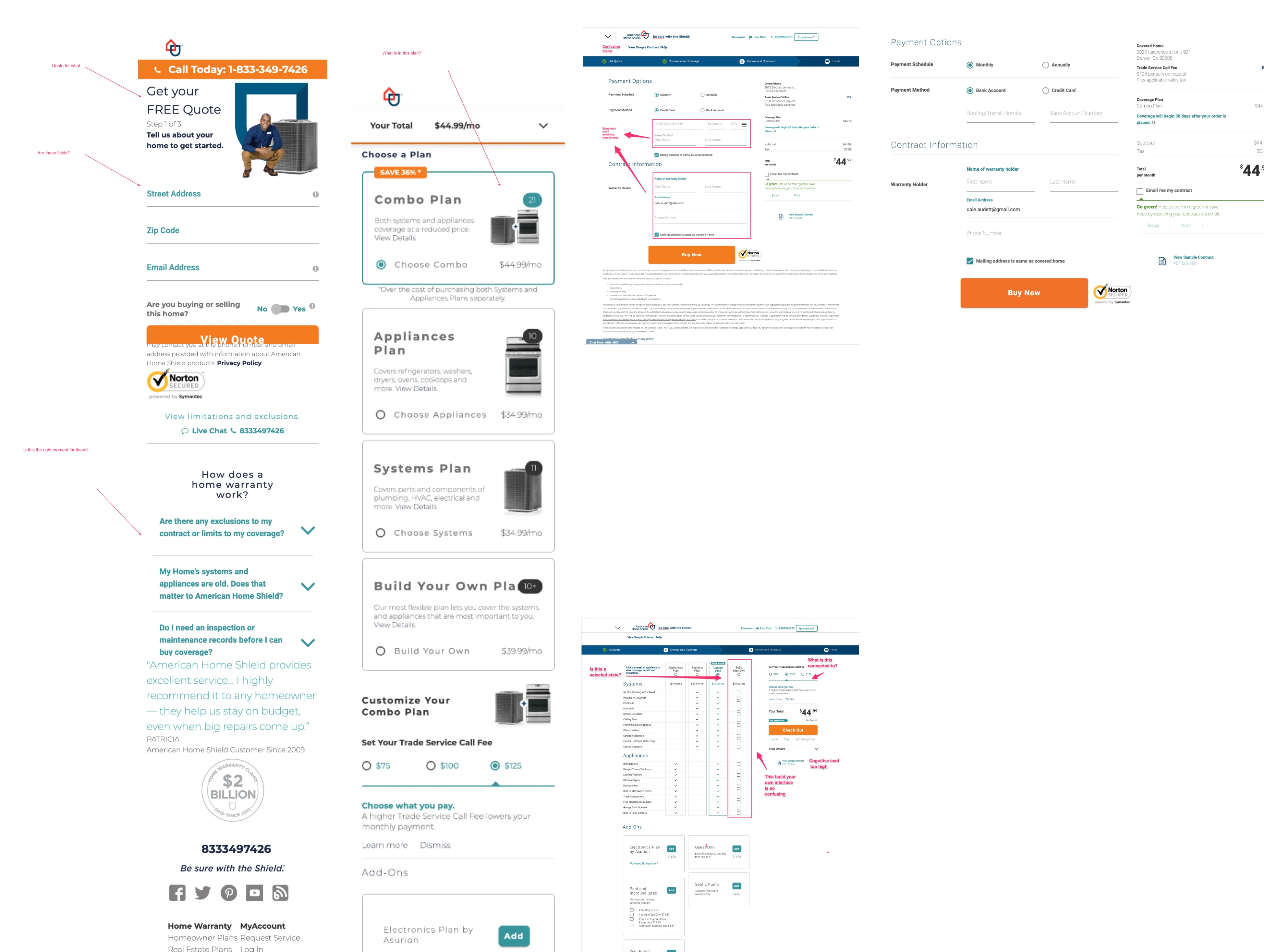 Documenting problem areas in the warranty buying flow