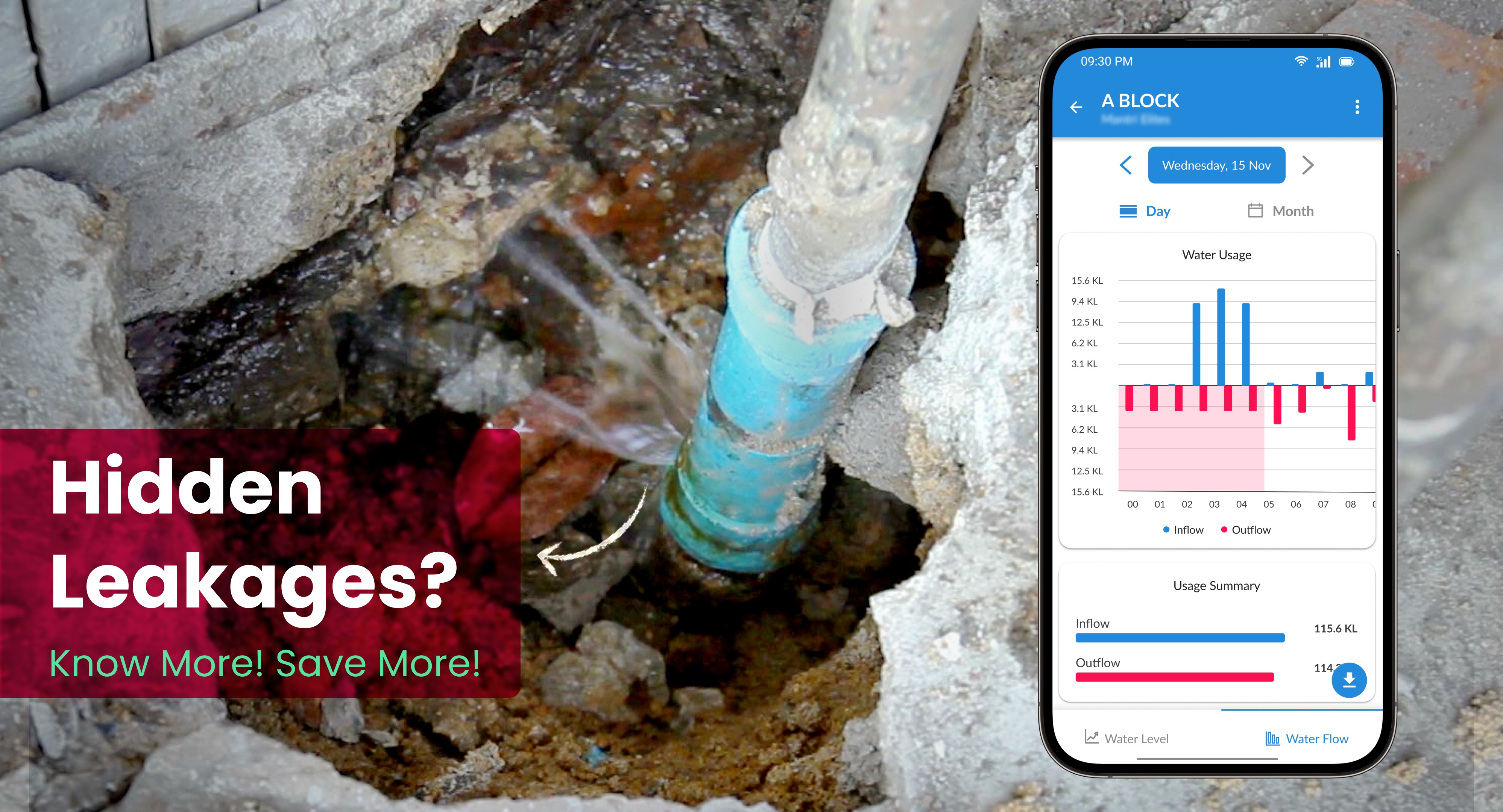 Leakage detection in waltr app