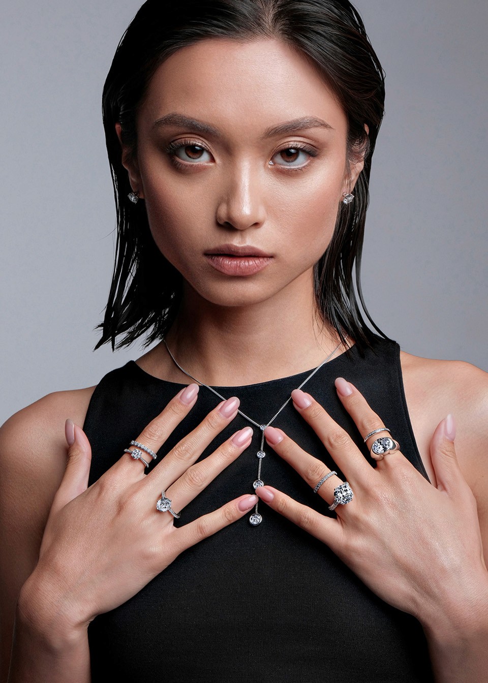 Moon Ocean diamond jewelry jewellery digital campaign designed by Creative Director Vladyslav (Vlady) Vyshnevetskiy