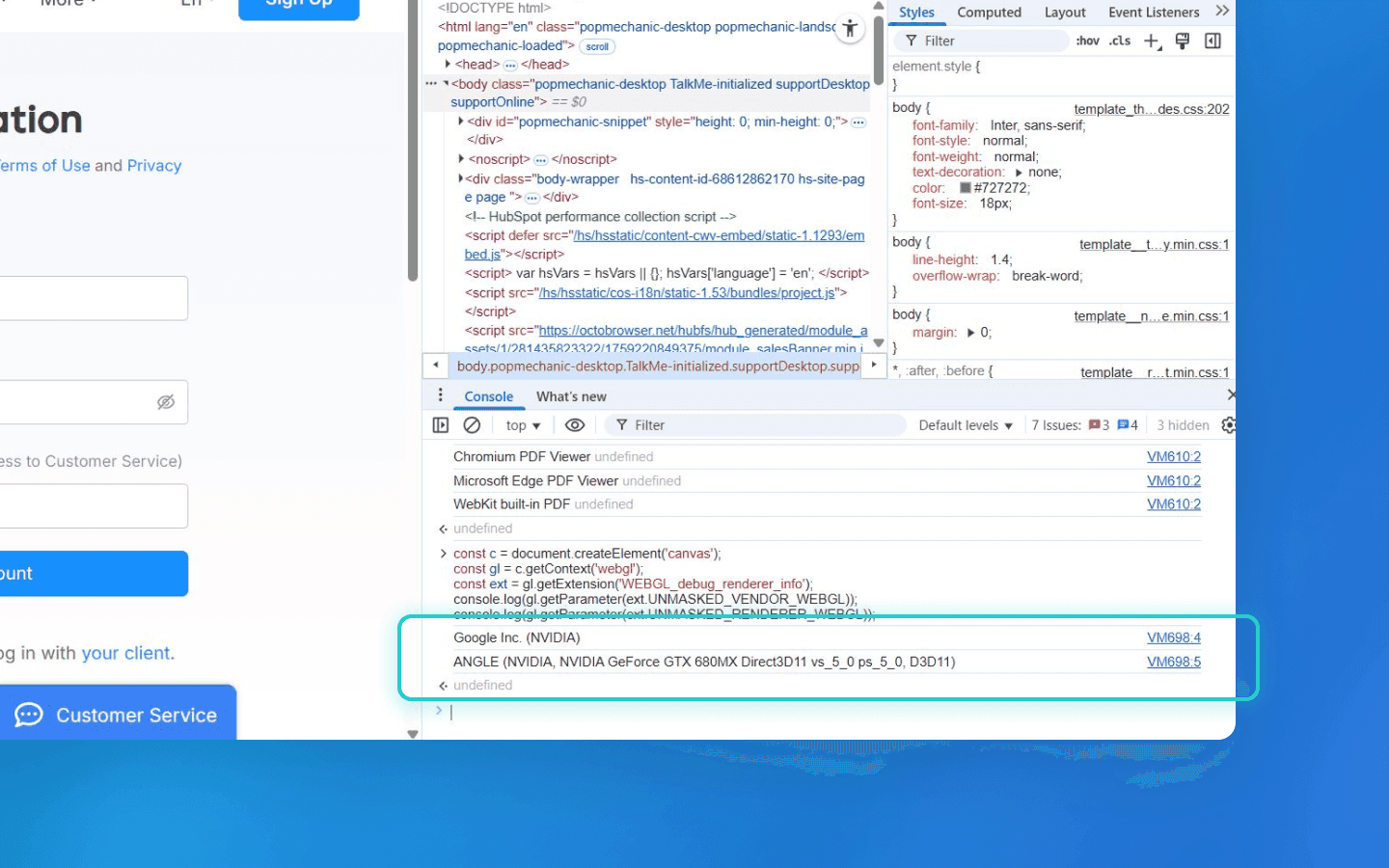 Các hằng số và khả năng của WebGL