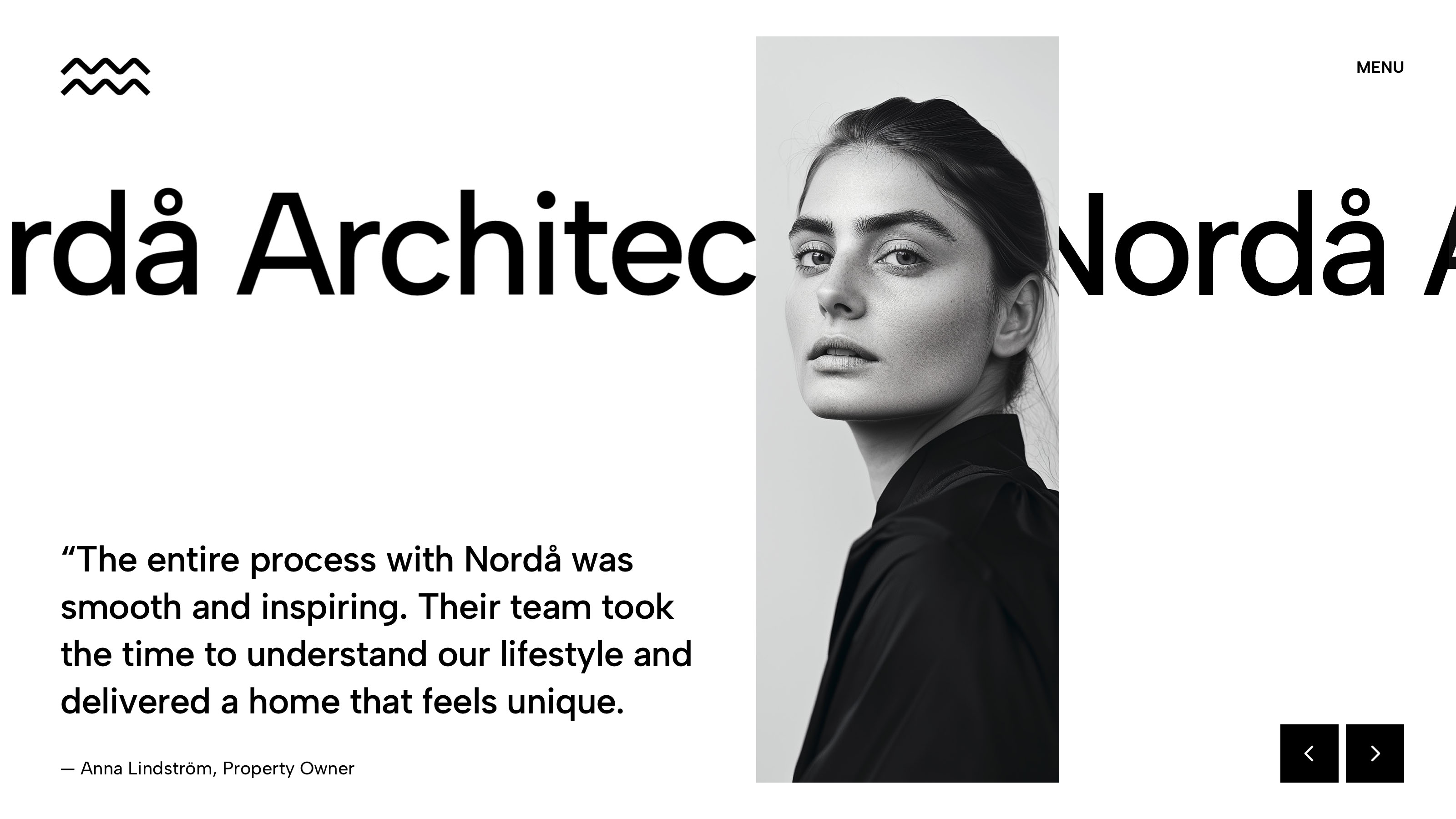 Nordå website template for architecture firms