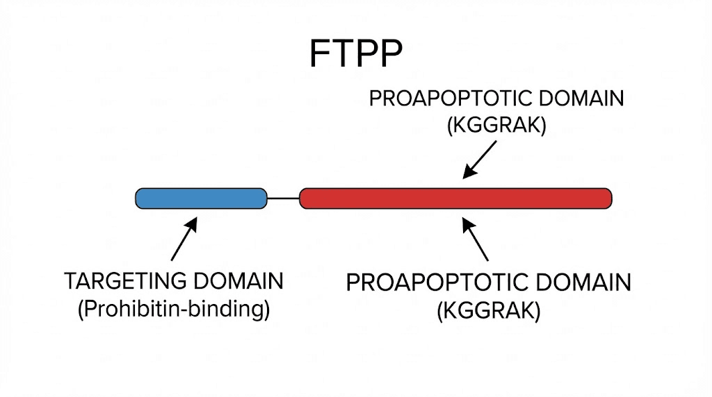 FTPP adipotide peptide molecular structure with dual functional domains