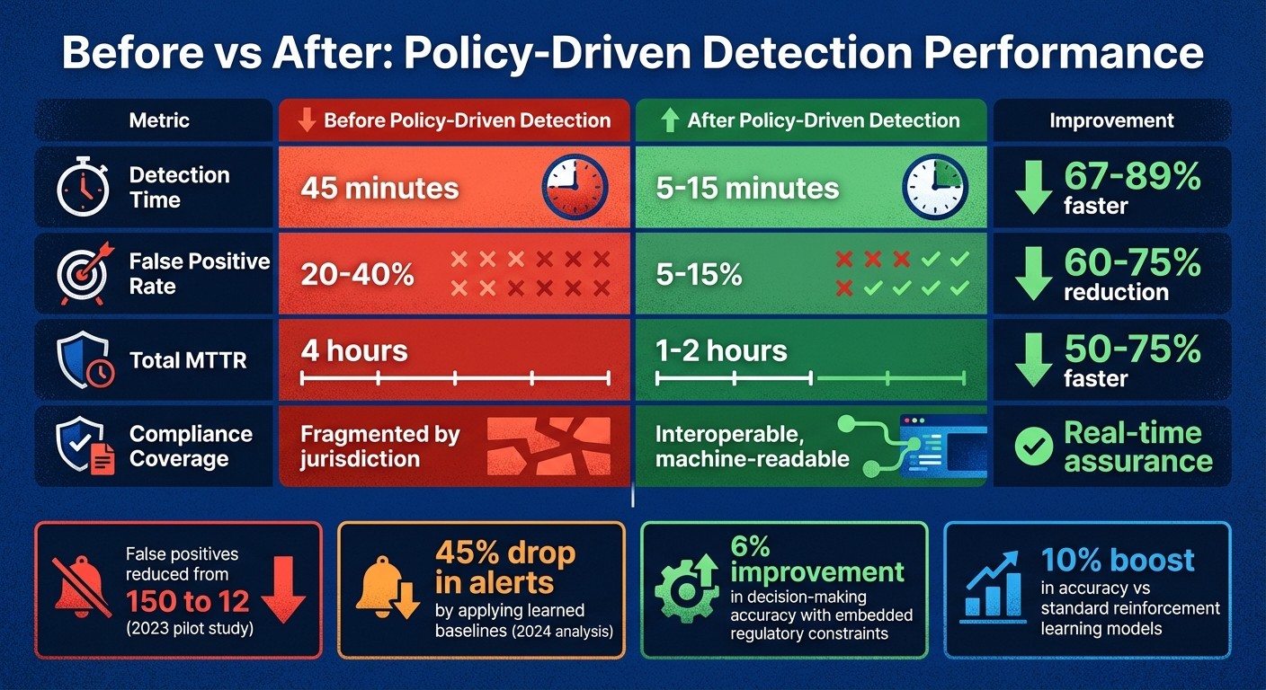 Before vs After Policy-Driven Anomaly Detection Performance Metrics