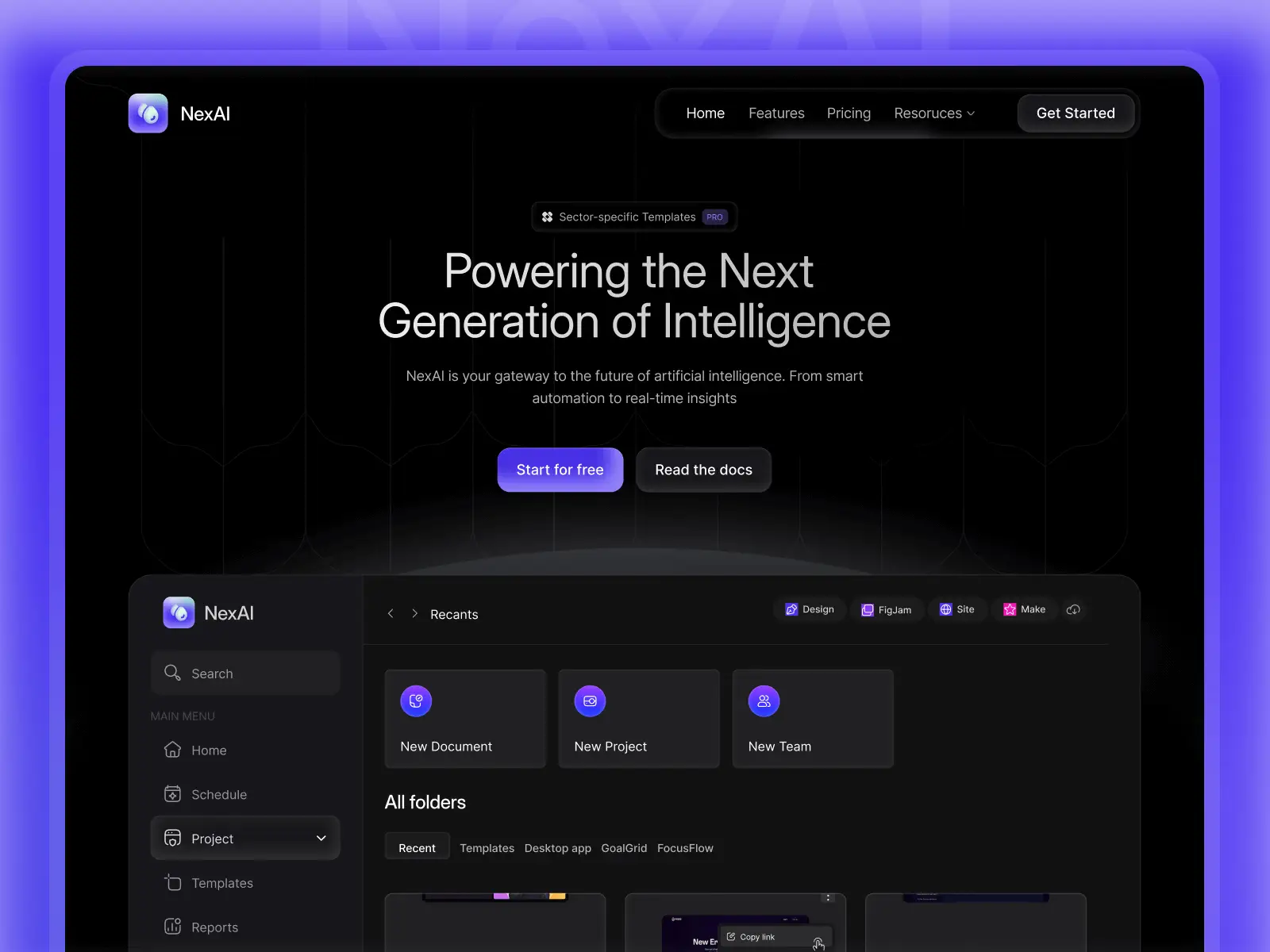 nexai lite free ai saas framer template