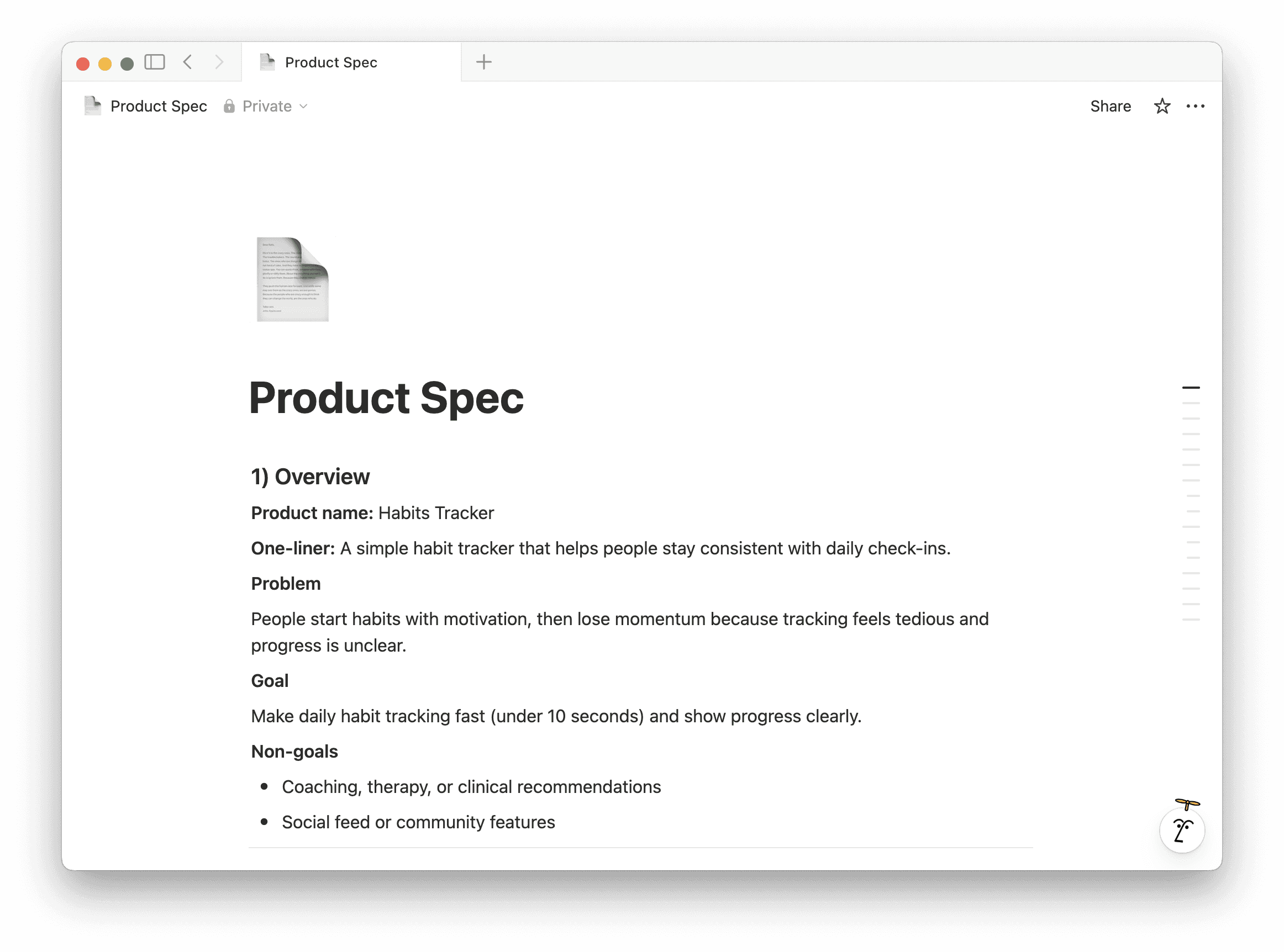Notion Docs used for business documentation including SOPs, meeting notes, and connected project documents