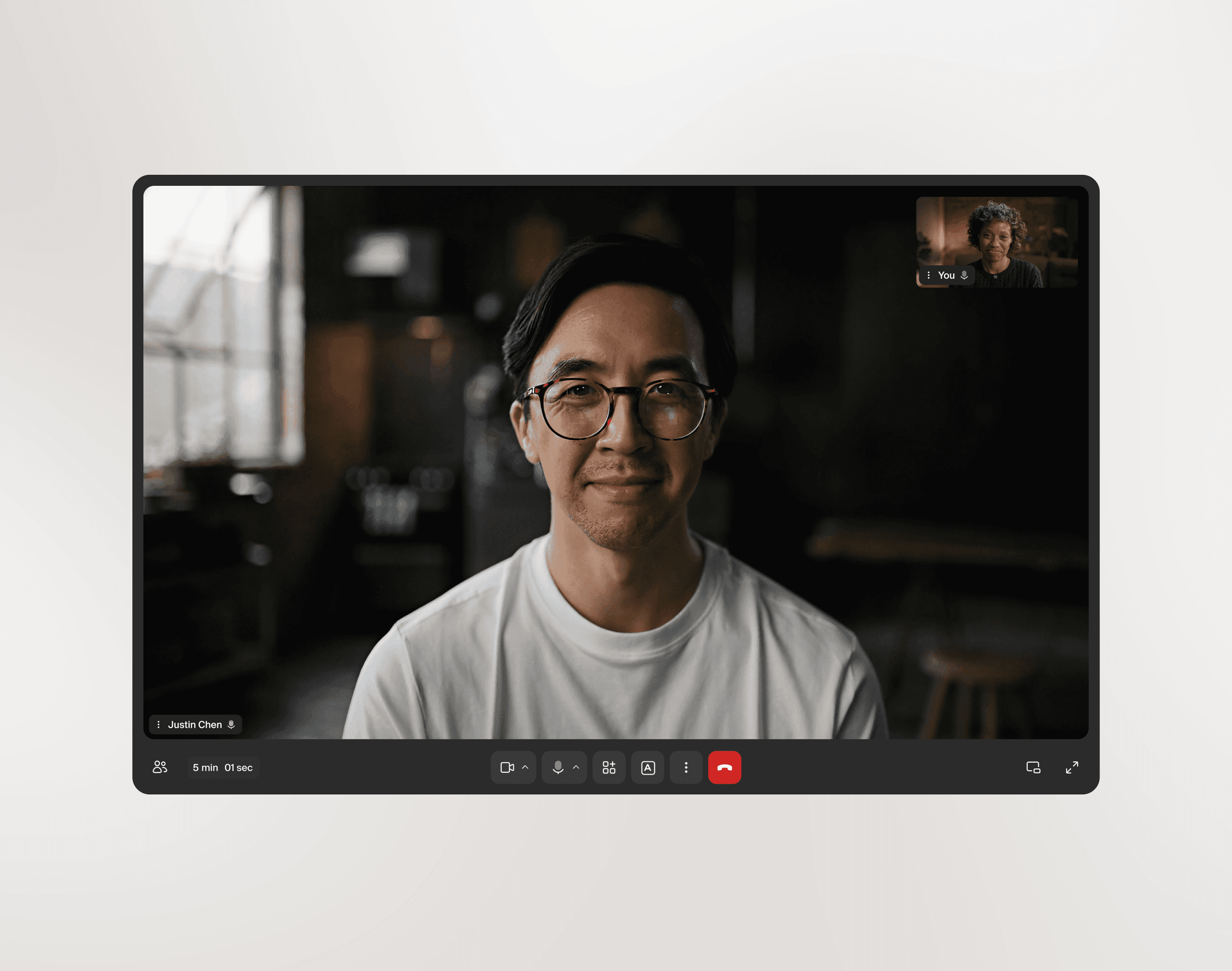 Screenshot of the doxy.me call UI.