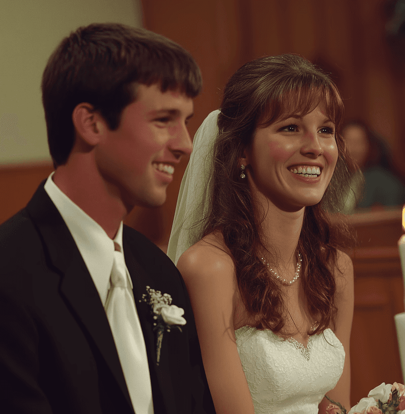 A light blue and brown sneaker with perforated white leather panels.