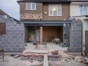 Residential property under construction during a permitted development rear extension