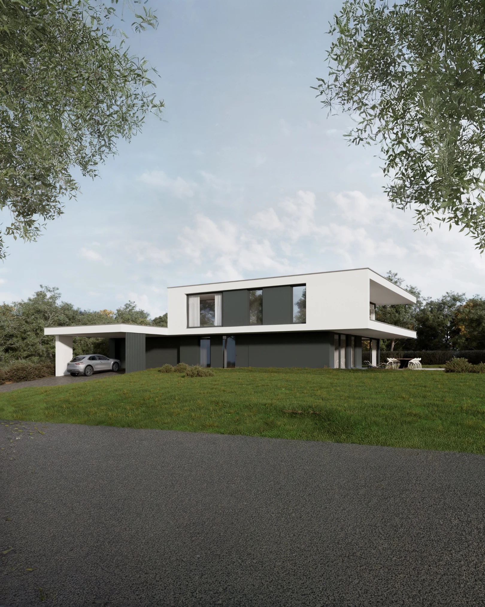 Villa J von vorne rechts