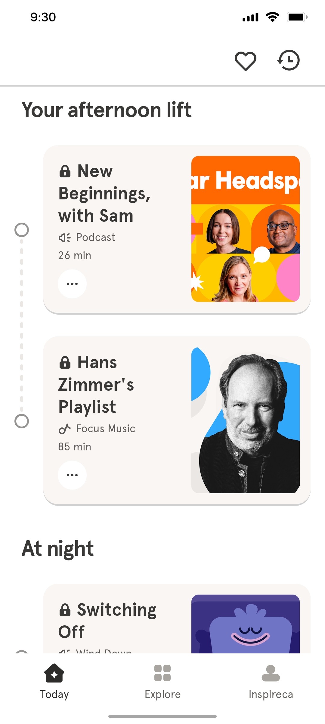 Headspace Home more module screen
