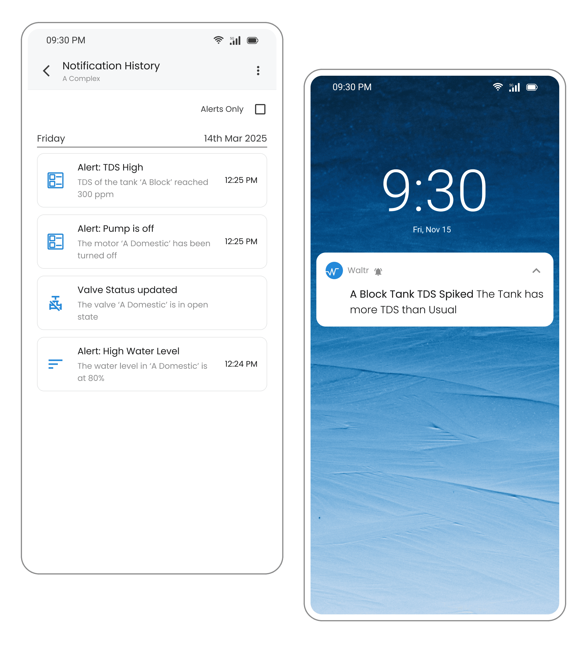 Waltr Q - Critical Alerts and Notifications