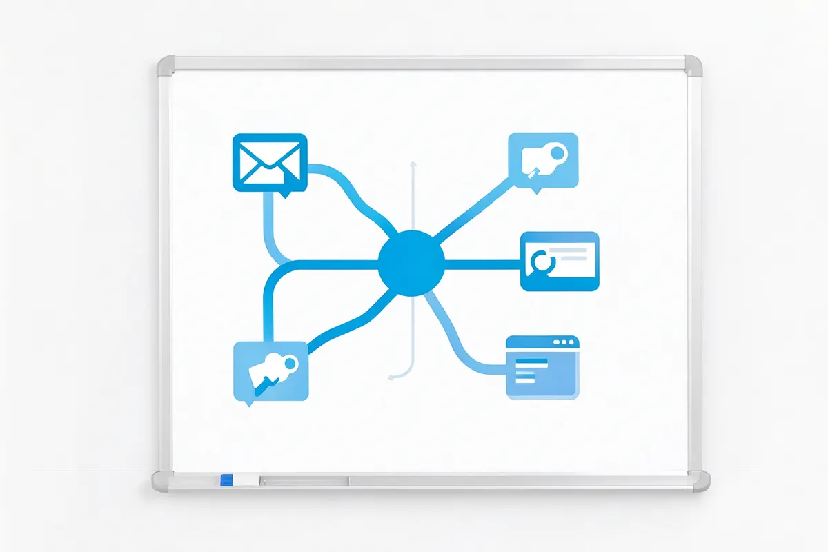 A diagram illustrating a multichannel marketing strategy.