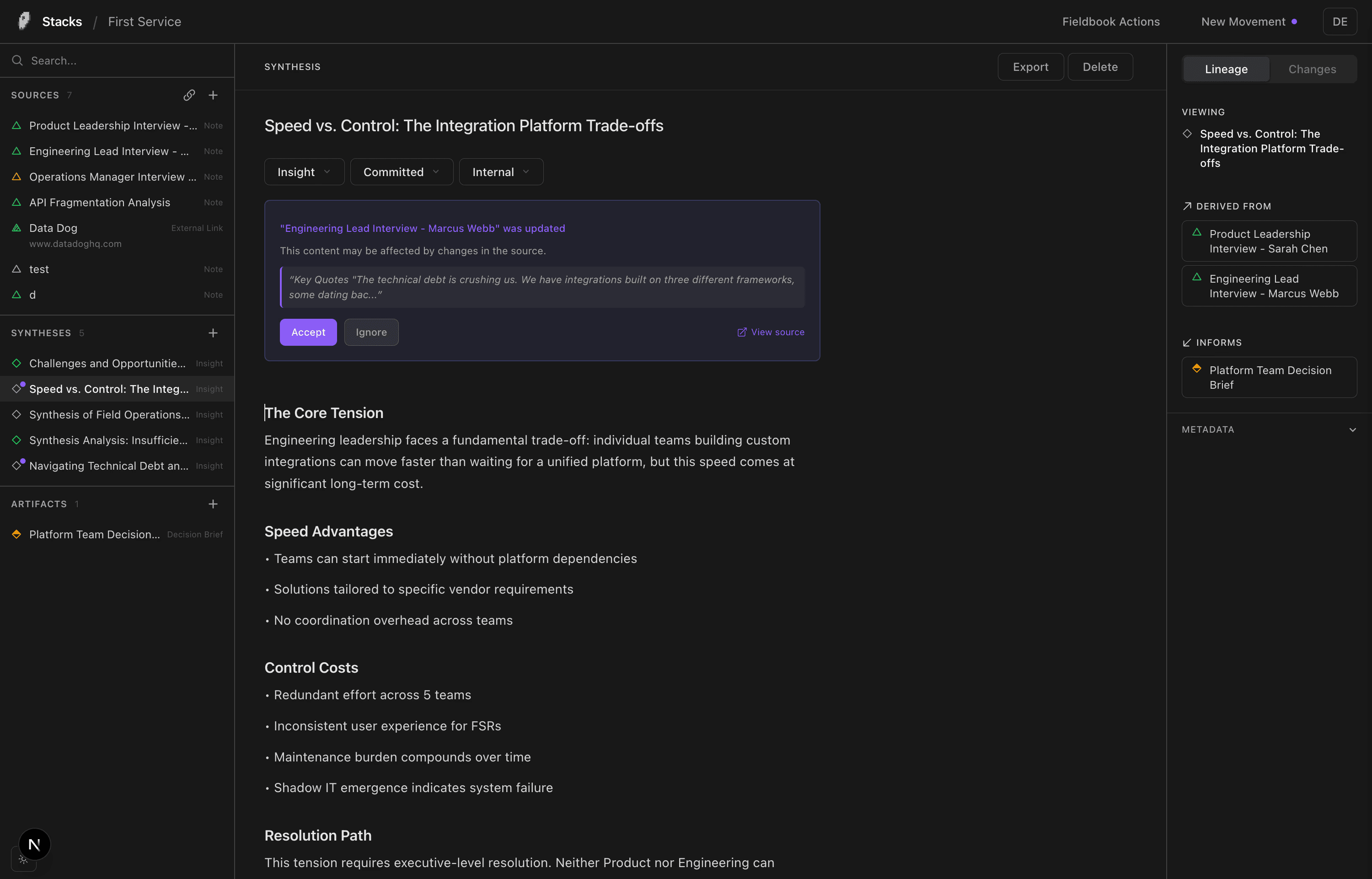 stacks UI