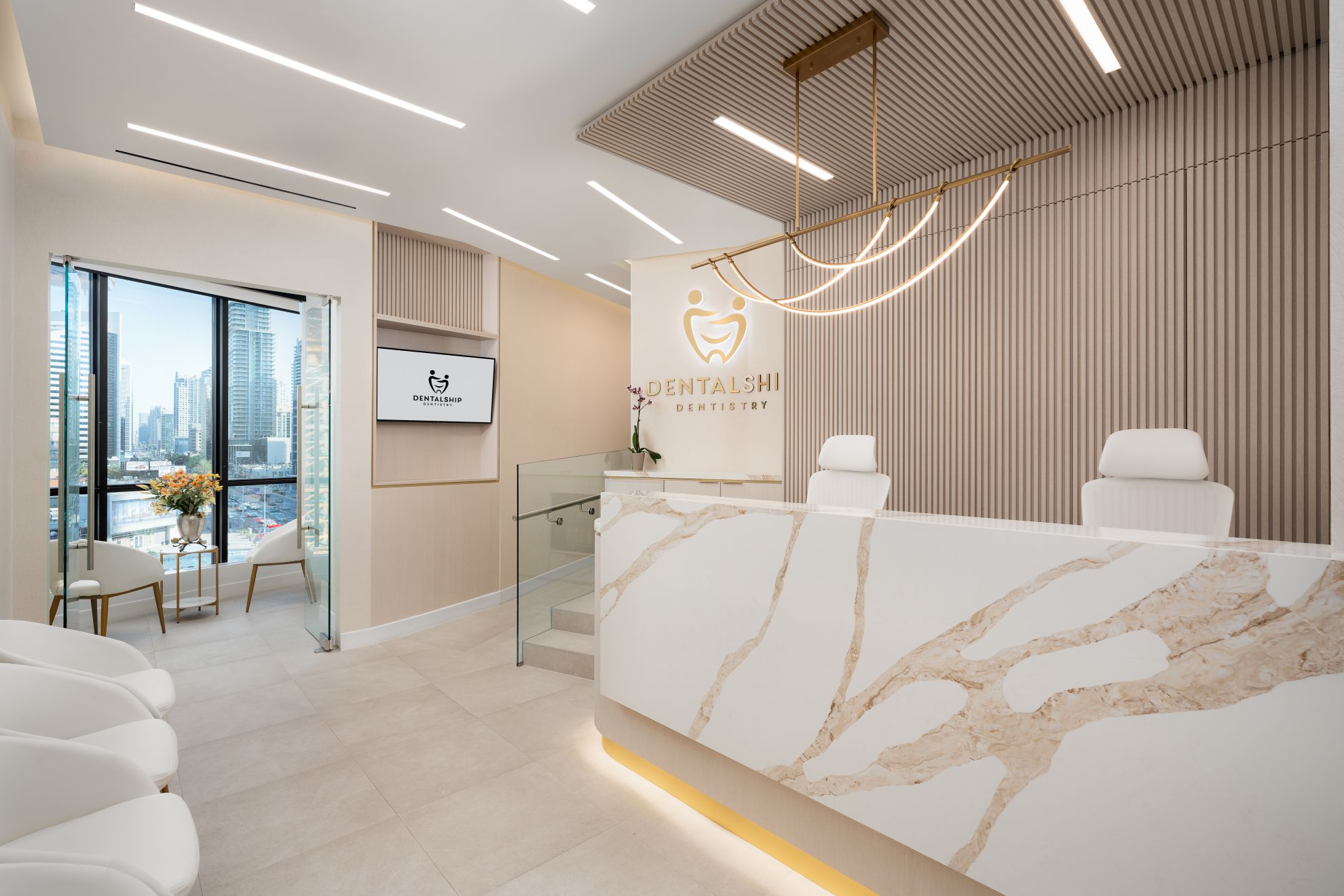 Surgical team in gowns preparing procedure with instruments laid out on table in foreground