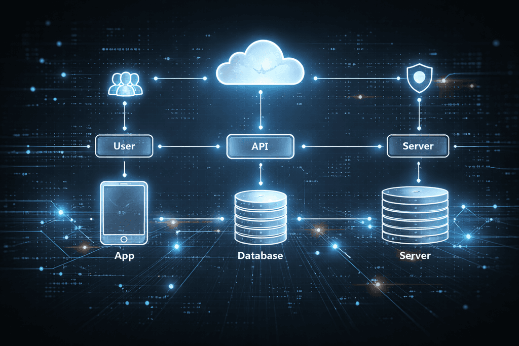 network diagram visual on a screen, abstract but professional