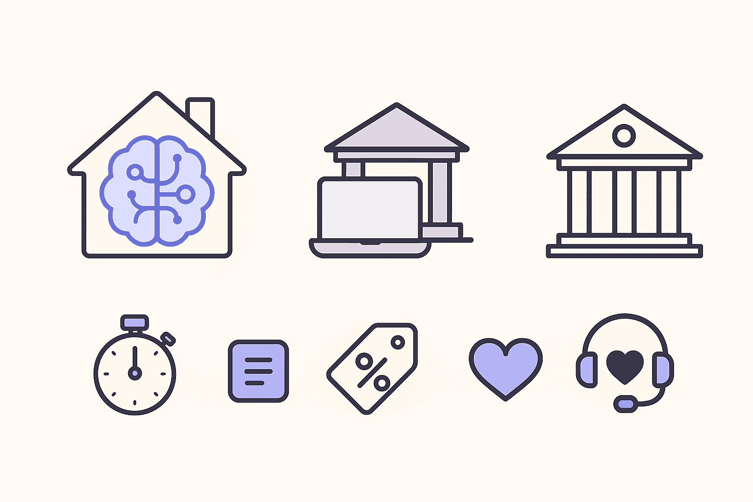 Icon comparison of Chestnut AI, generic online lender, and traditional bank on speed, rate savings, service quality