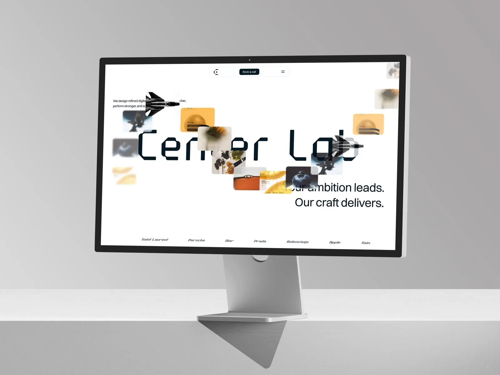 Computer screen displaying a dynamic digital collage interface.