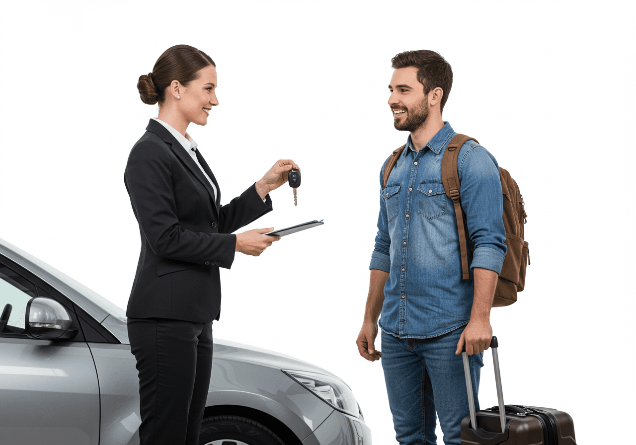Staff handing over a car at the customer’s location