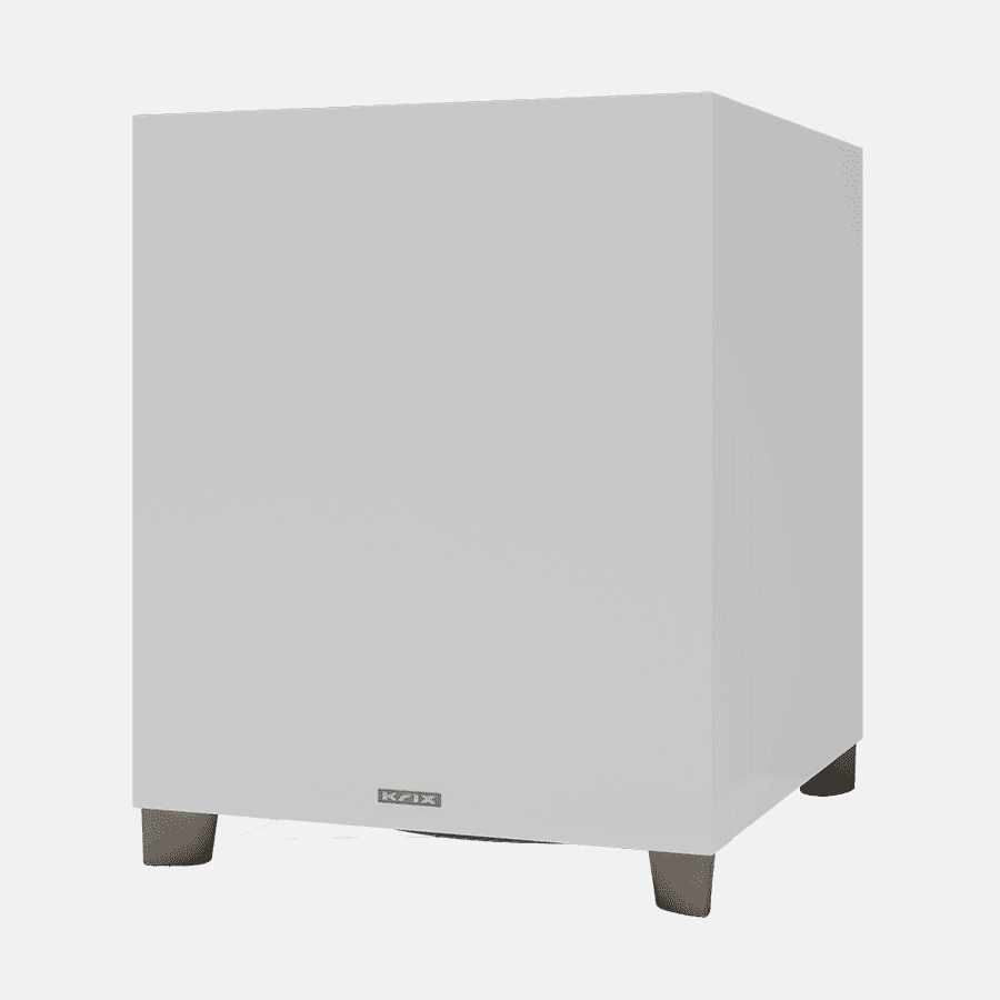 White subwoofer with KRIX logo