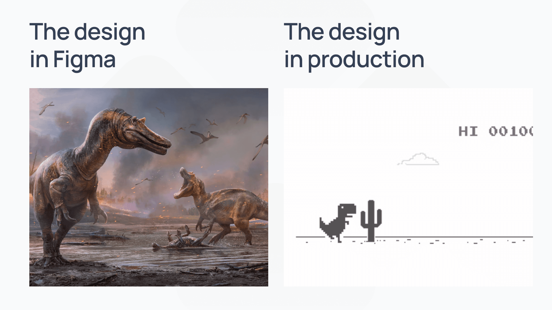 The design in Figma VS design in production meme