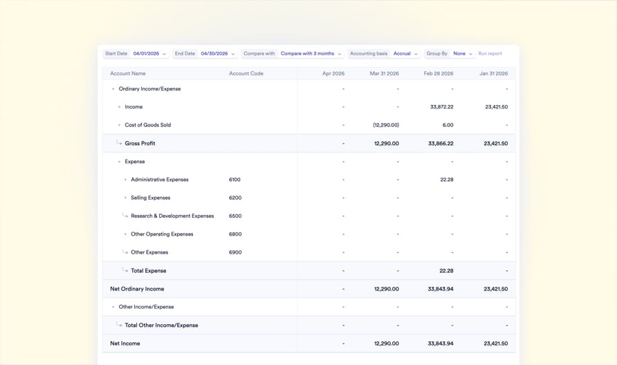 Income Statement with Drill-Down