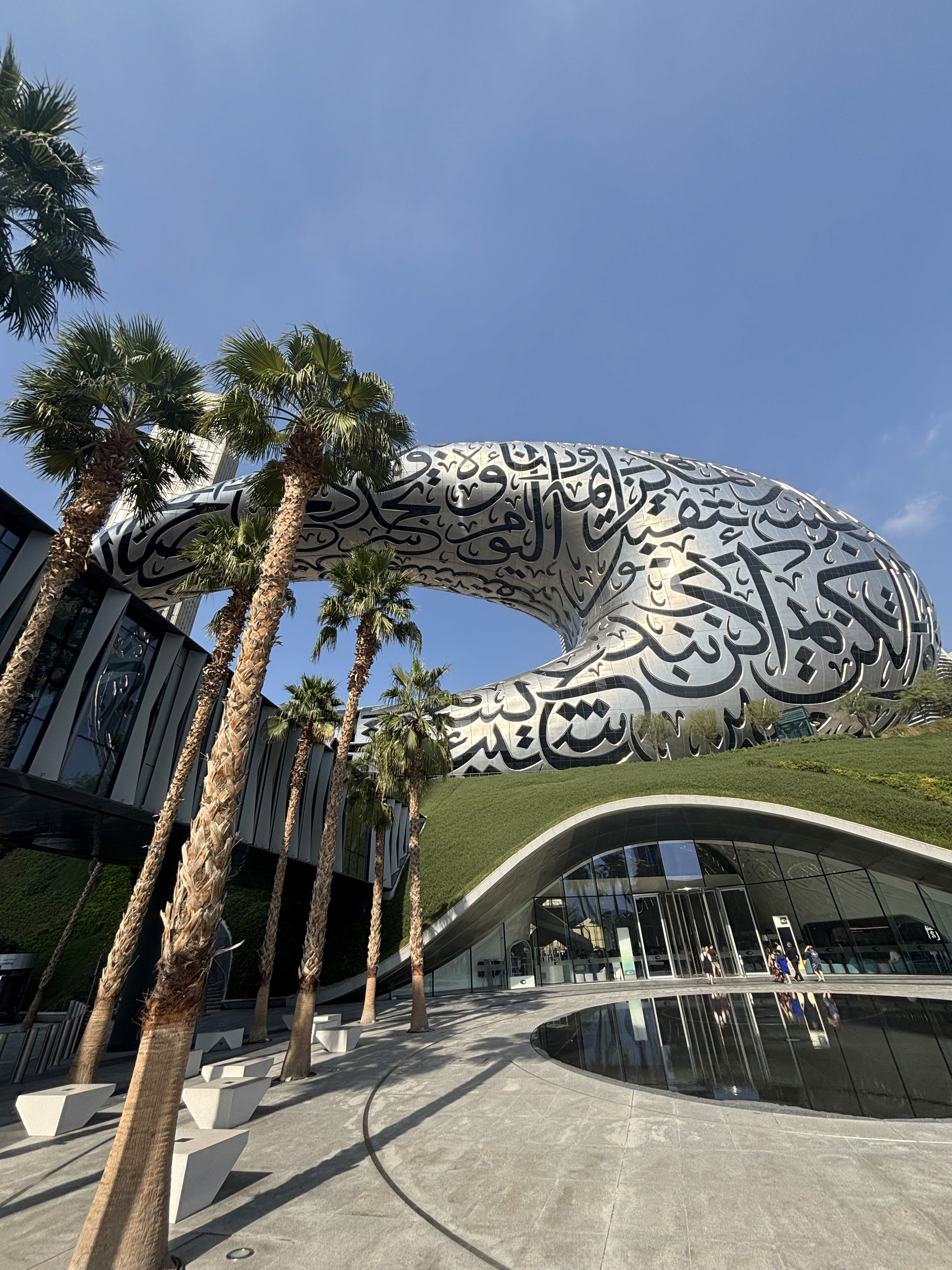 The Museum of the Future in Dubai featuring Arabic calligraphy on a torus steel facade, symbolizing architectural branding and innovation you can feel.