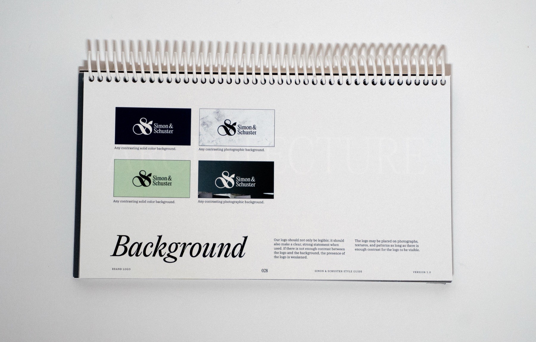 Simon & Schuster brand guidelines spread 27
