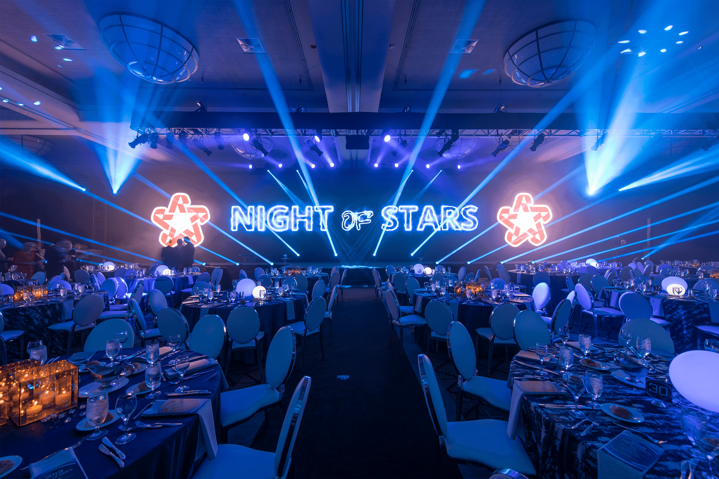Republic Services Night of Stars awards show with lazers