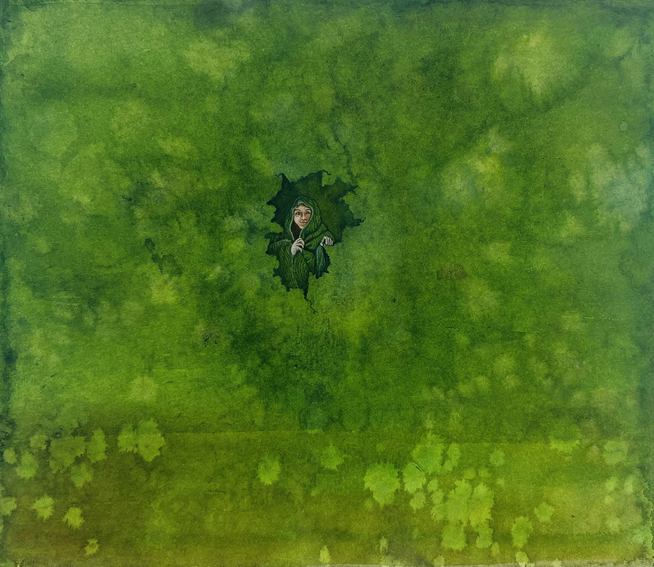 herd of sheep on road painting