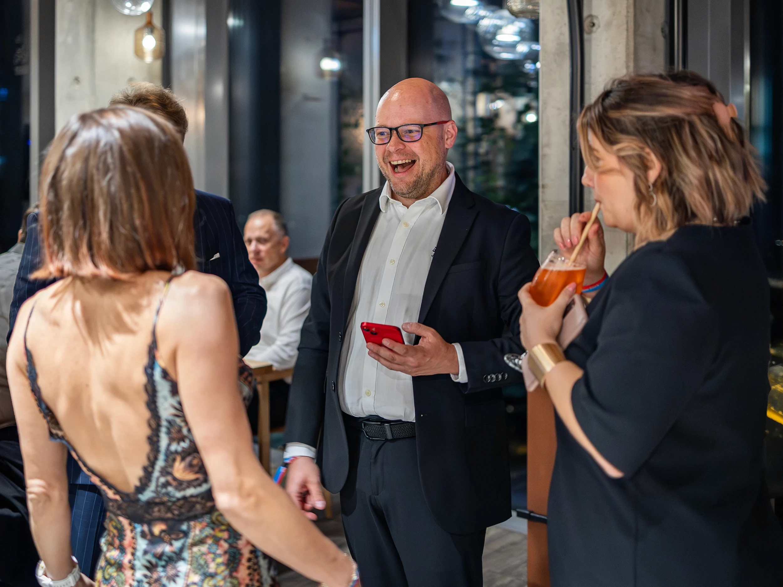 Smiling people during gala night