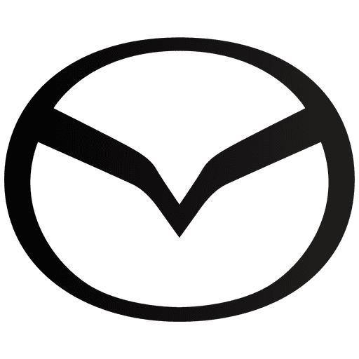 The image features the Mazda logo, prominently showcasing a sleek, stylized "M" inside an oval, embodying the brand's modern and sophisticated design ethos.