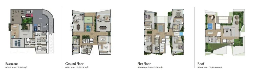 Floor plans of the villa at Altissima, Dubai, displayed in the image for architectural reference.