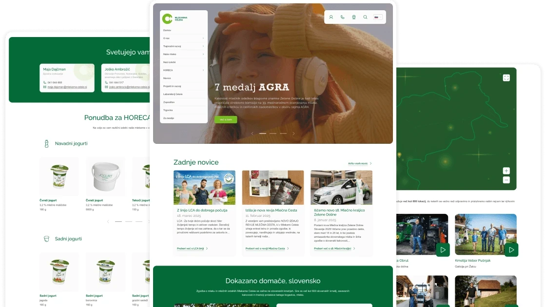 Naslovna slika projekta prenove spletne strani Mlekarne Celeia