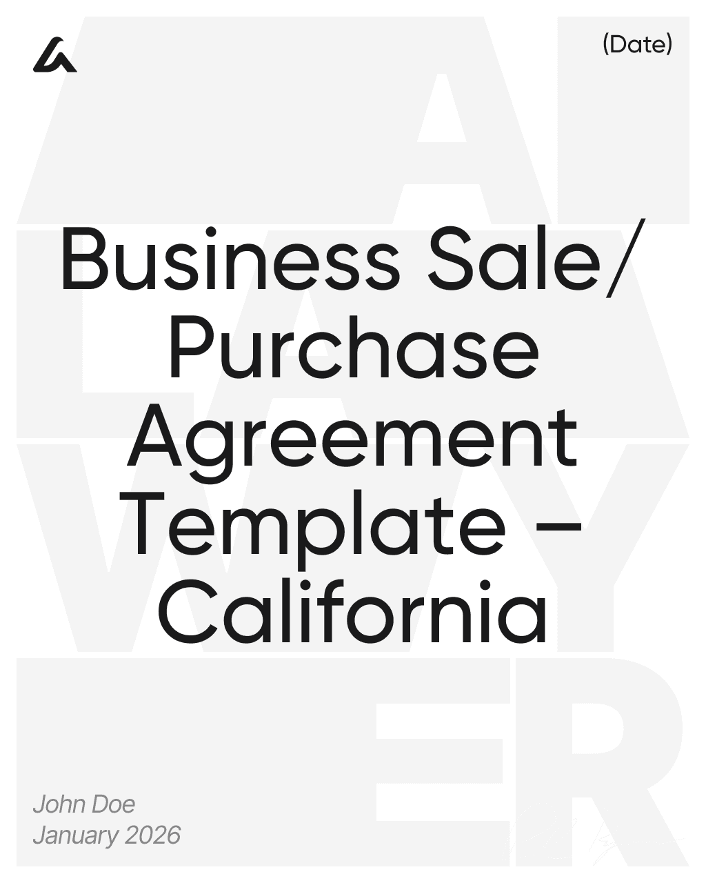 Business Sale/Purchase Agreement Template – California