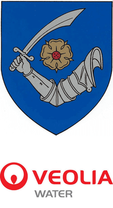 Fegyvernek coat of arms and Veolia Water logo