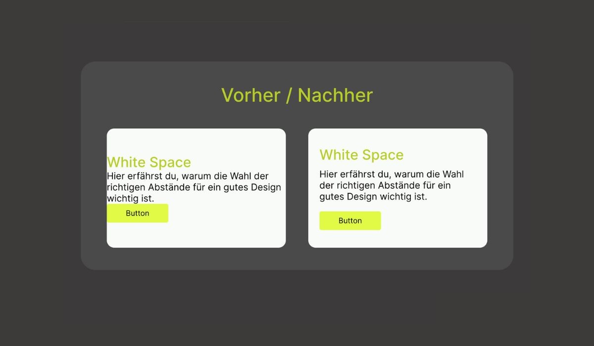 Vorher Nachher Vergleich wie White Space das Webdesign verbessert