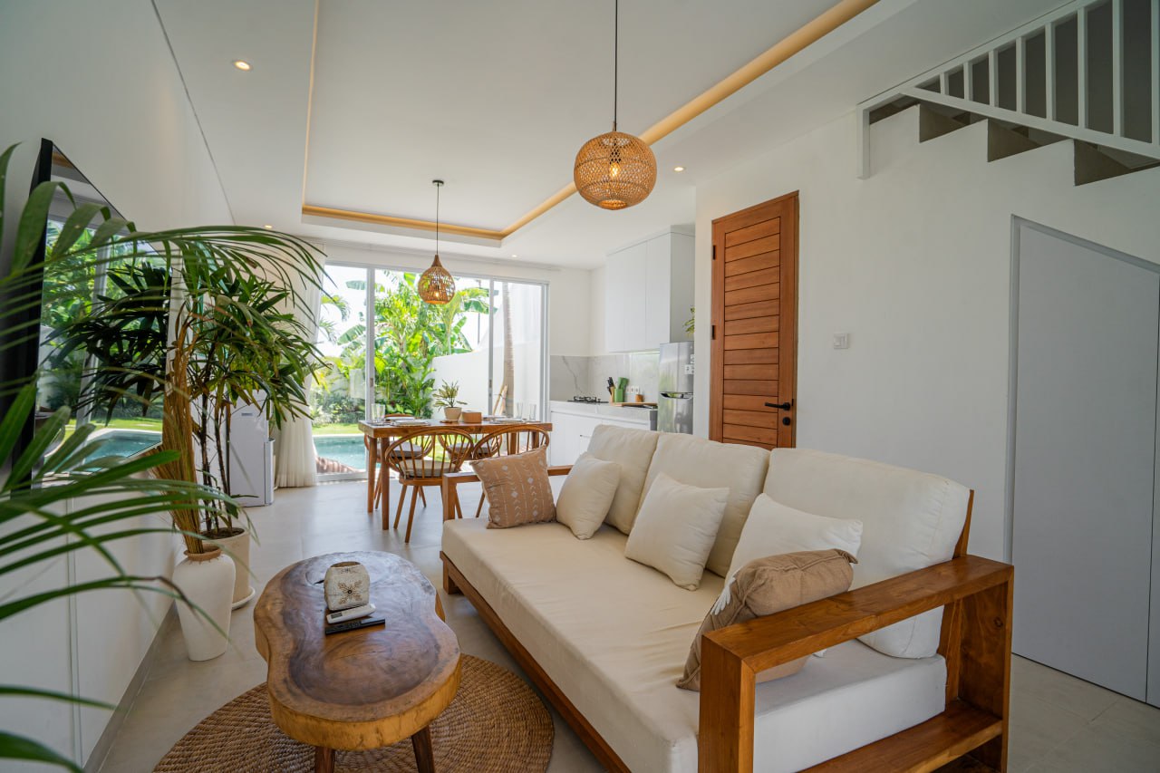 Completed 2-bedroom villa in Tumbak Bayuh, Canggu, overlooking rice fields