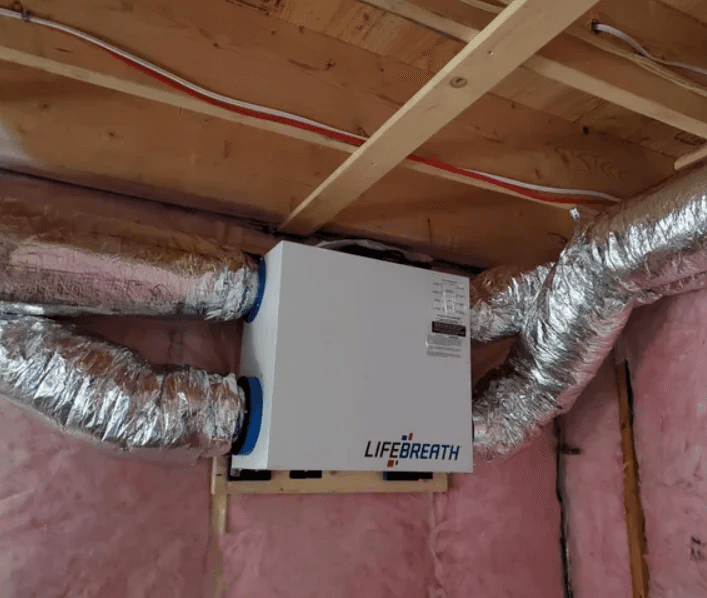 ERV system in a Mississauga home basement