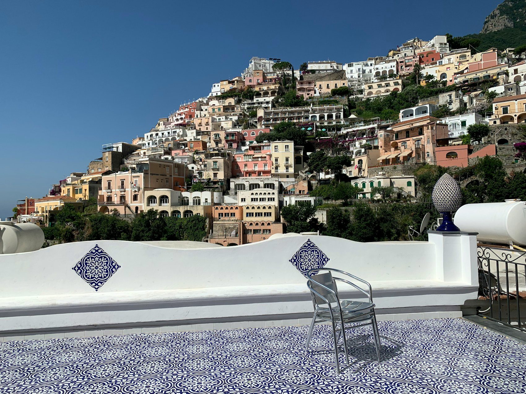 The white terrace at Ostra above the sea