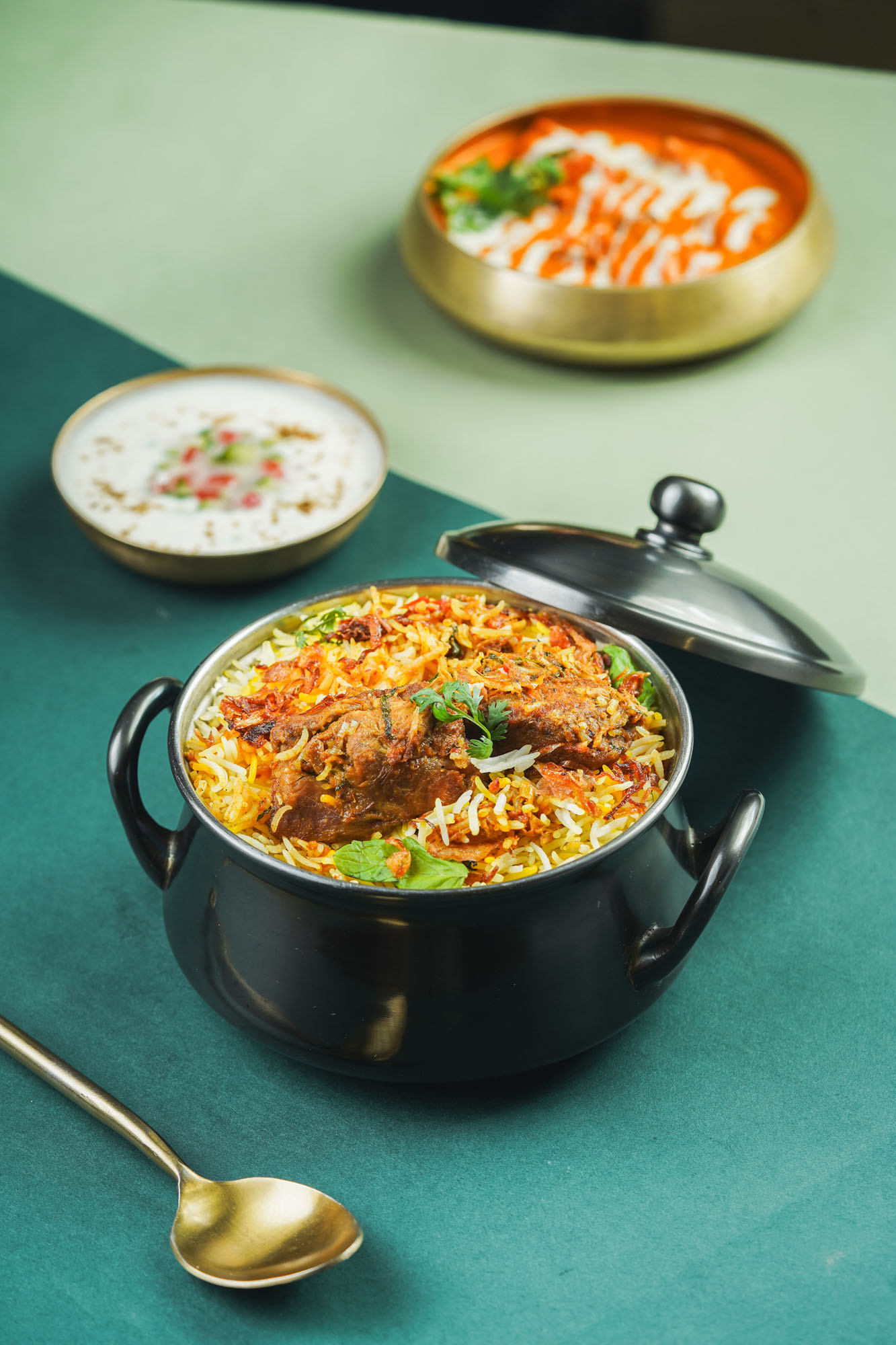 Main dining area with warm lighting and modern decor.