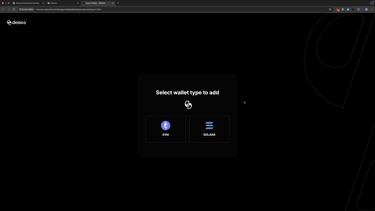 Wallet Type Selection