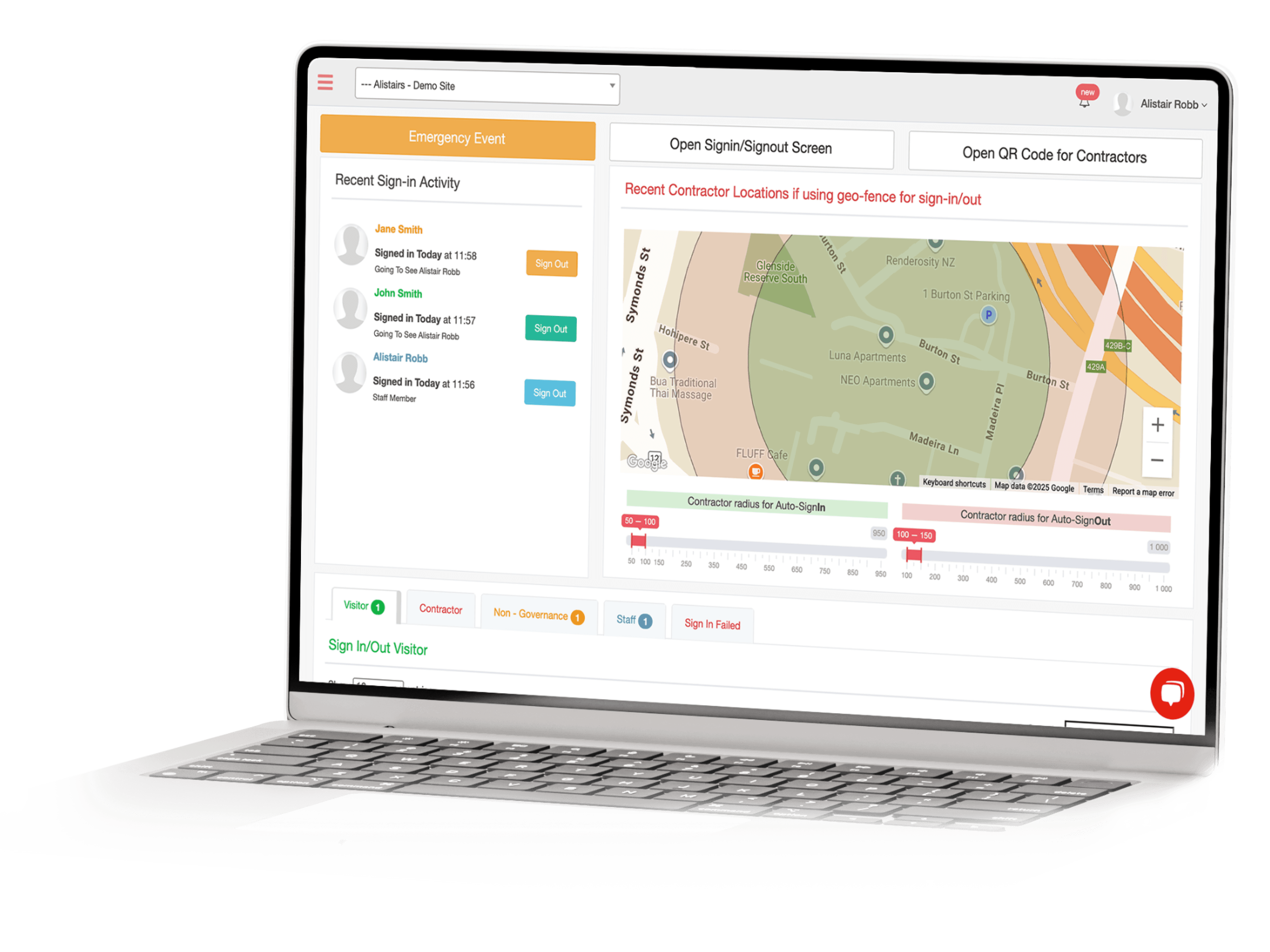 a laptop showing SecurePass for a better site management