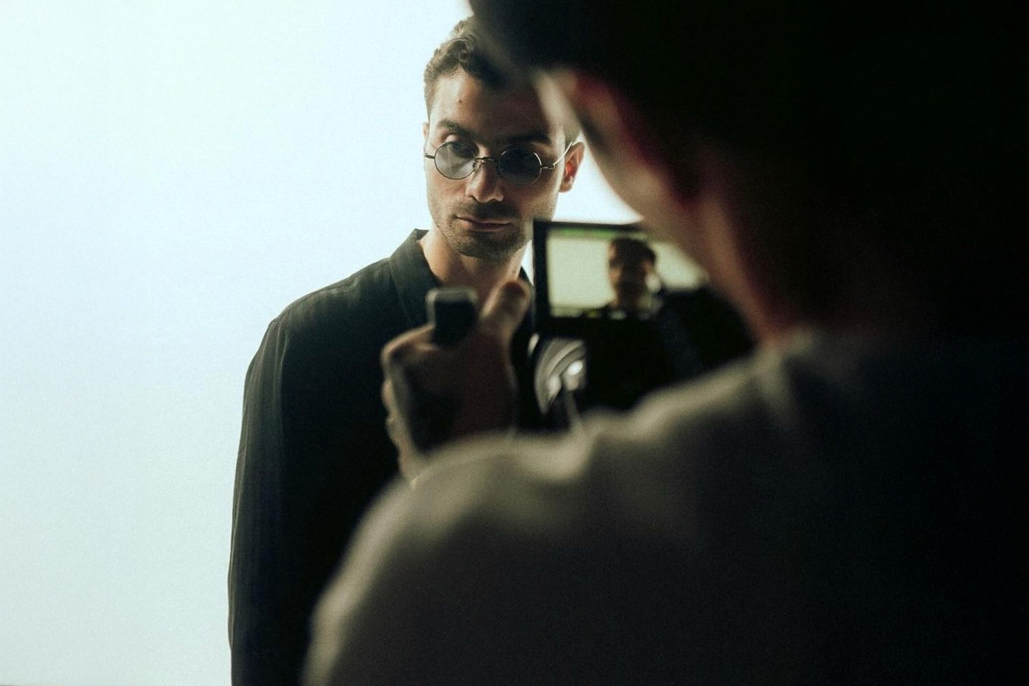 berky in front of a camera in the studio in berlin