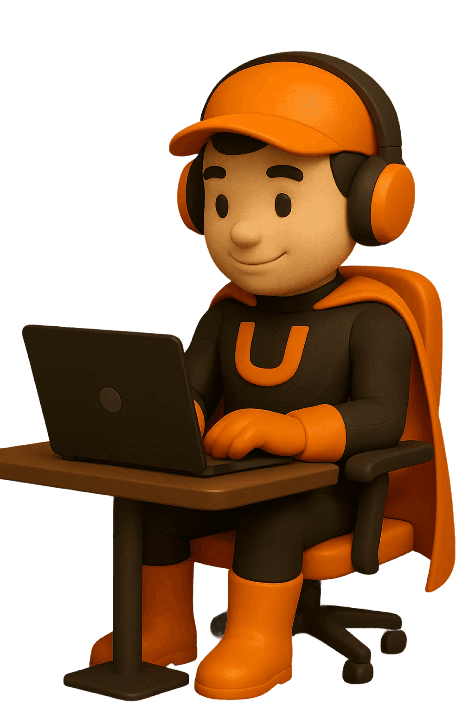 Masscort working on laptop