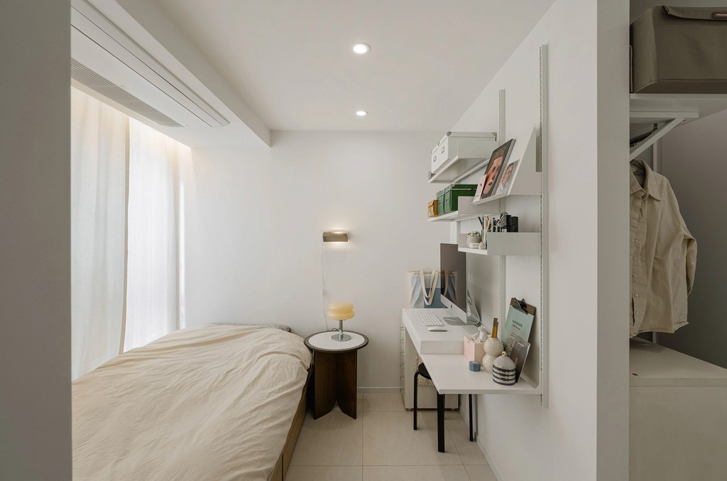 A modern living room with a large window