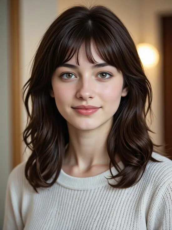 Gentle curly-haired girl generated by ai money generator